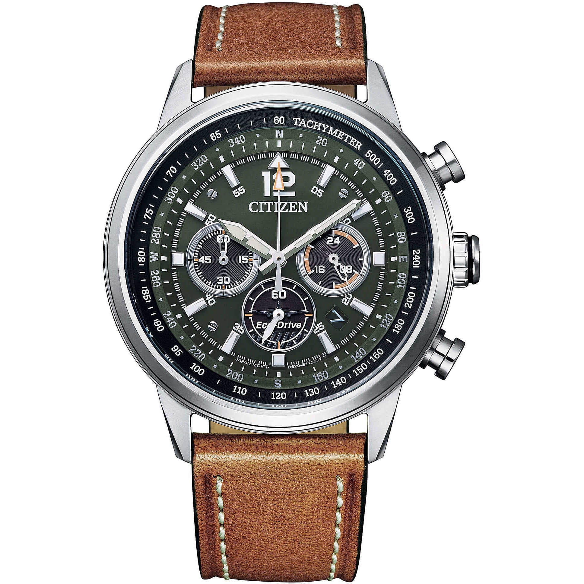Orologio Uomo Acciaio CITIZEN  Eco Drive Aviator Data Cronografo CA4470-15X