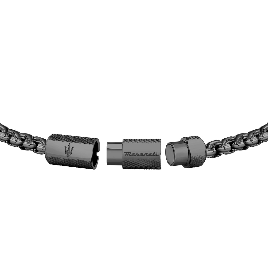 Bracciale Uomo Maserati Acciaio Nero Catena Logo Sfaccettato Calamita JM223ATK23