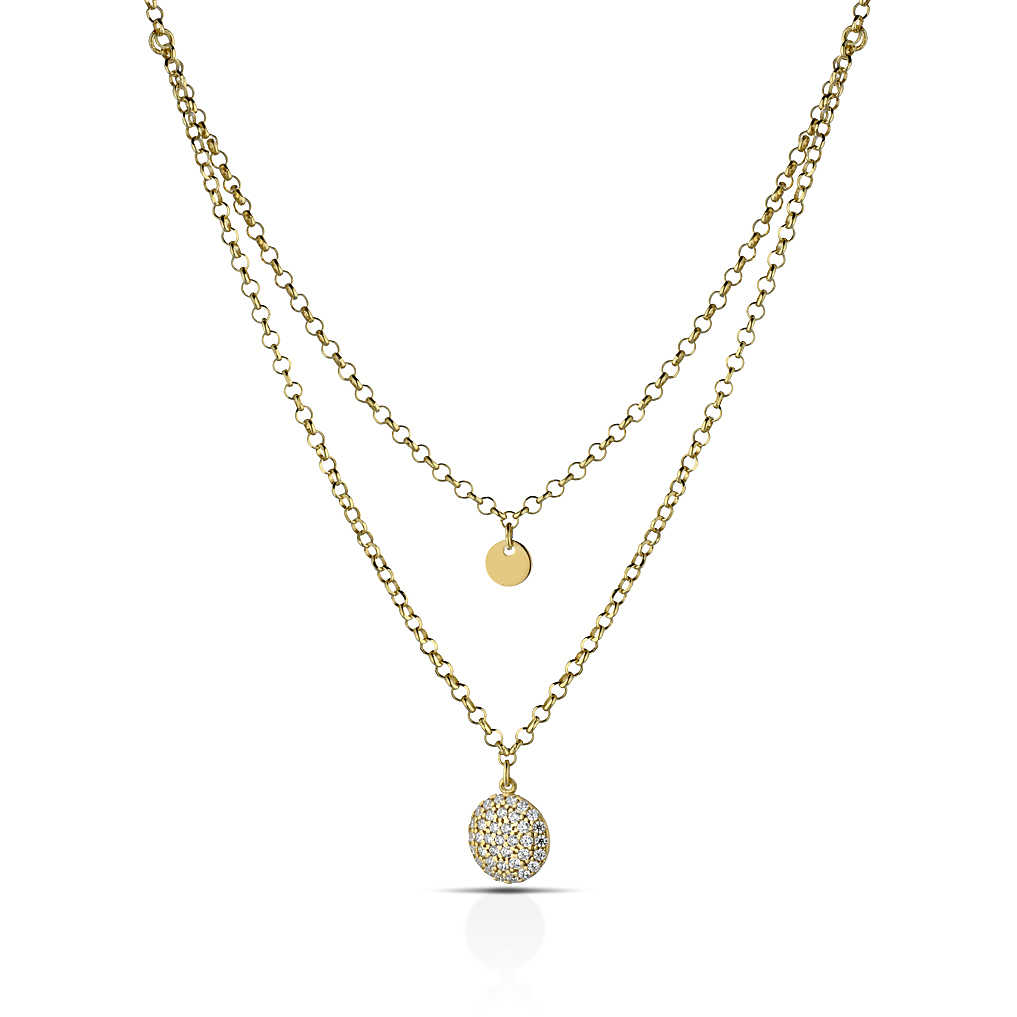 Collana Donna Kulto Argento 925 Dorato Doppia Catena K925-139