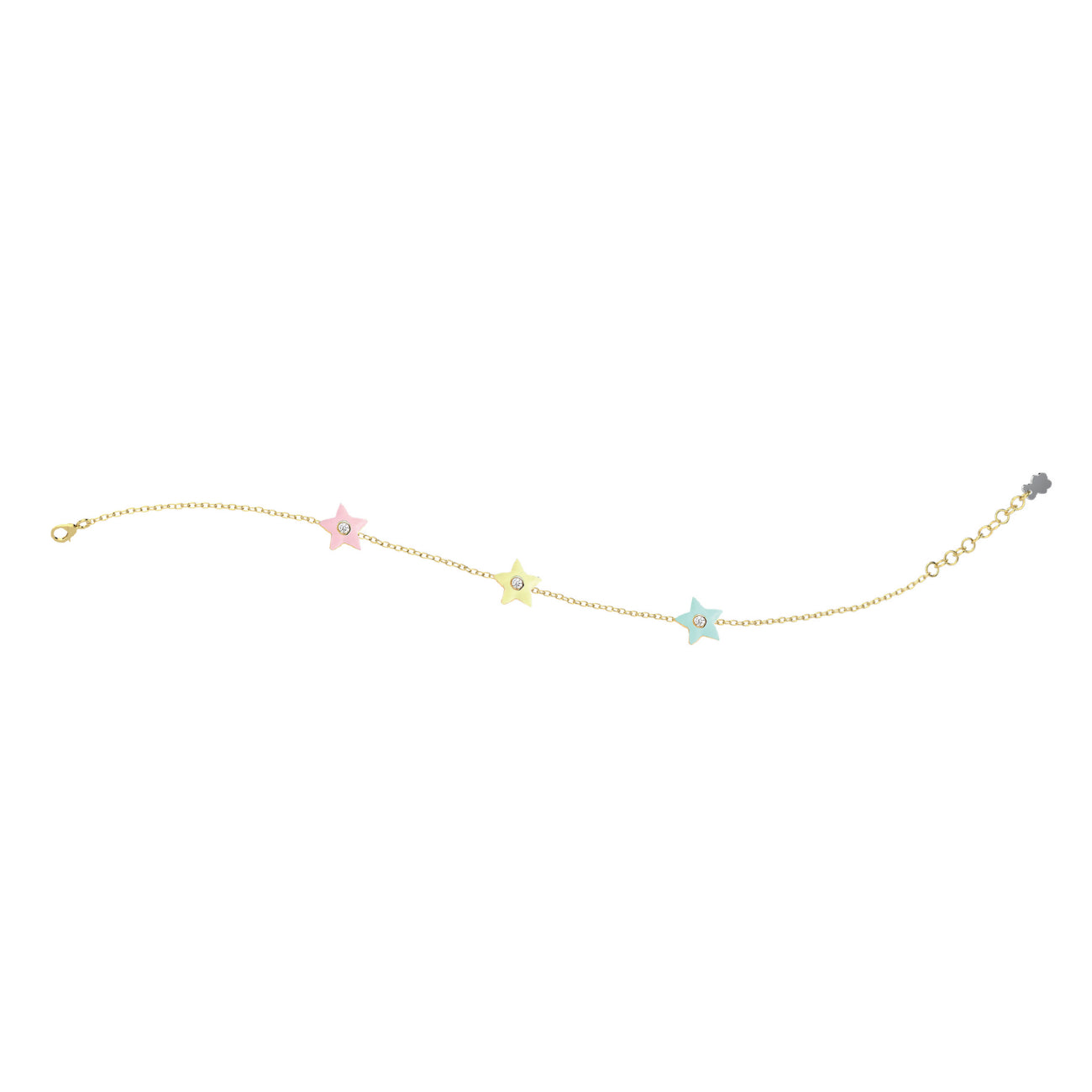 Bracciale Bambina Nanàn Argento Dorato 925 Stelle Multicolore Zirconi NAN0466