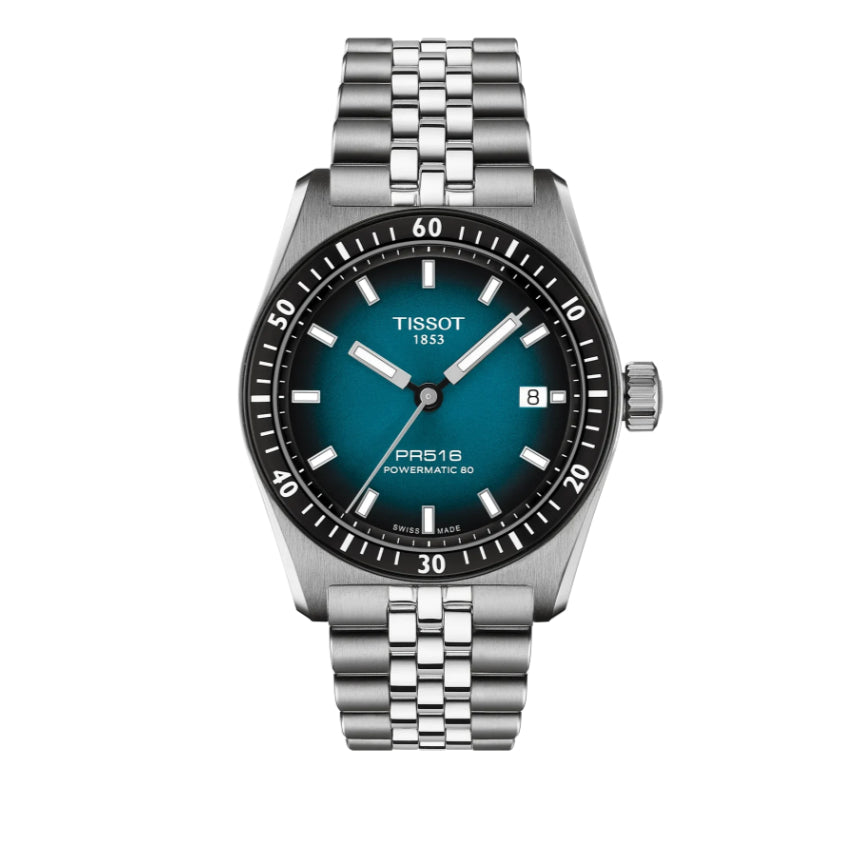 Orologio Uomo Tissot Acciaio PR516 Petrolio Automatico T1494071104100