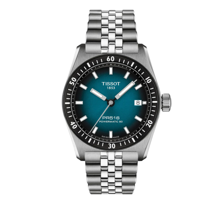 Orologio Uomo Tissot Acciaio PR516 Petrolio Automatico T1494071104100
