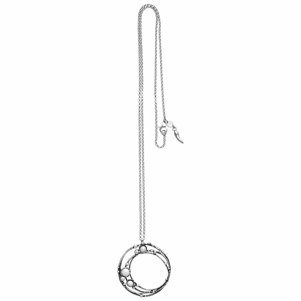 Collana Donna Giovanni Raspini Argento 925 Ciondolo Astra Cerchio Perle 11032