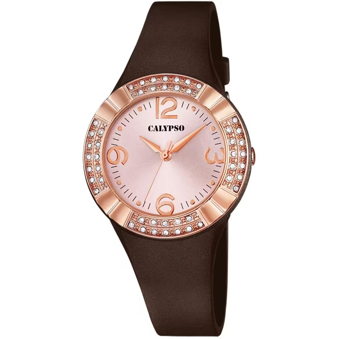 Orologio Donna Calypso Gomma Quarzo Solo Tempo Numeri Rosa Bordeaux K5659/3