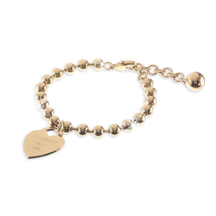 Bracciale Donna Unoaerre Bronzo Dorato Pallini Cuore 449039