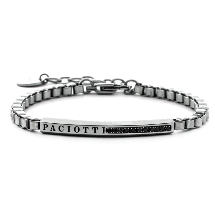 Bracciale 4US Cesare Paciotti Uomo Acciaio Zirconi Neri 4UBR7562
