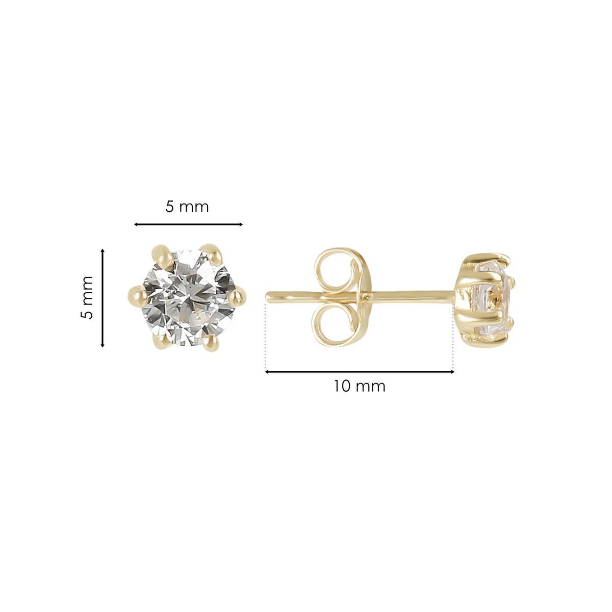 Orecchini Donna Bambina Milor Gold 9 KT Punto Luce Zircone Bianco WSGD90345.YG