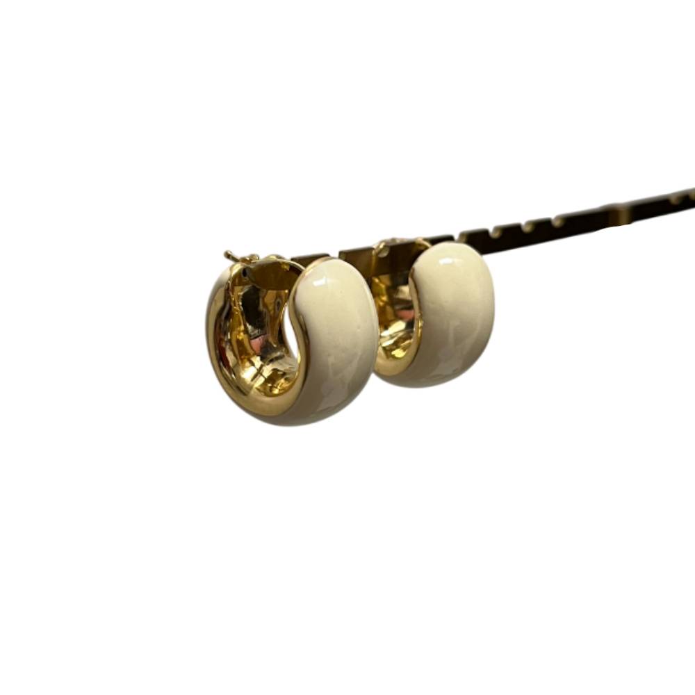 Orecchini Donna Le Gioie di Mavi Argento Smalto Bianco Crema ORE1/G37