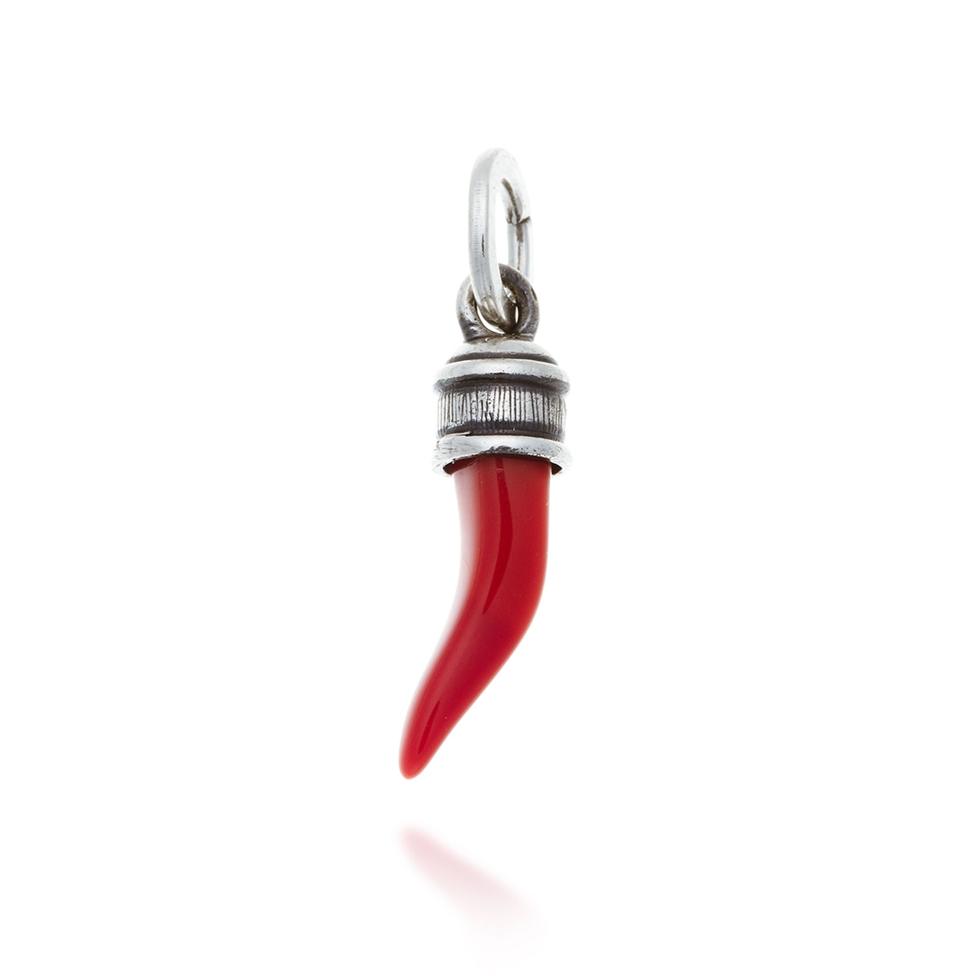 Charm Unisex Giovanni Raspini Argento 925 Corno Rosso Liscio Realizzato A Mano 10168