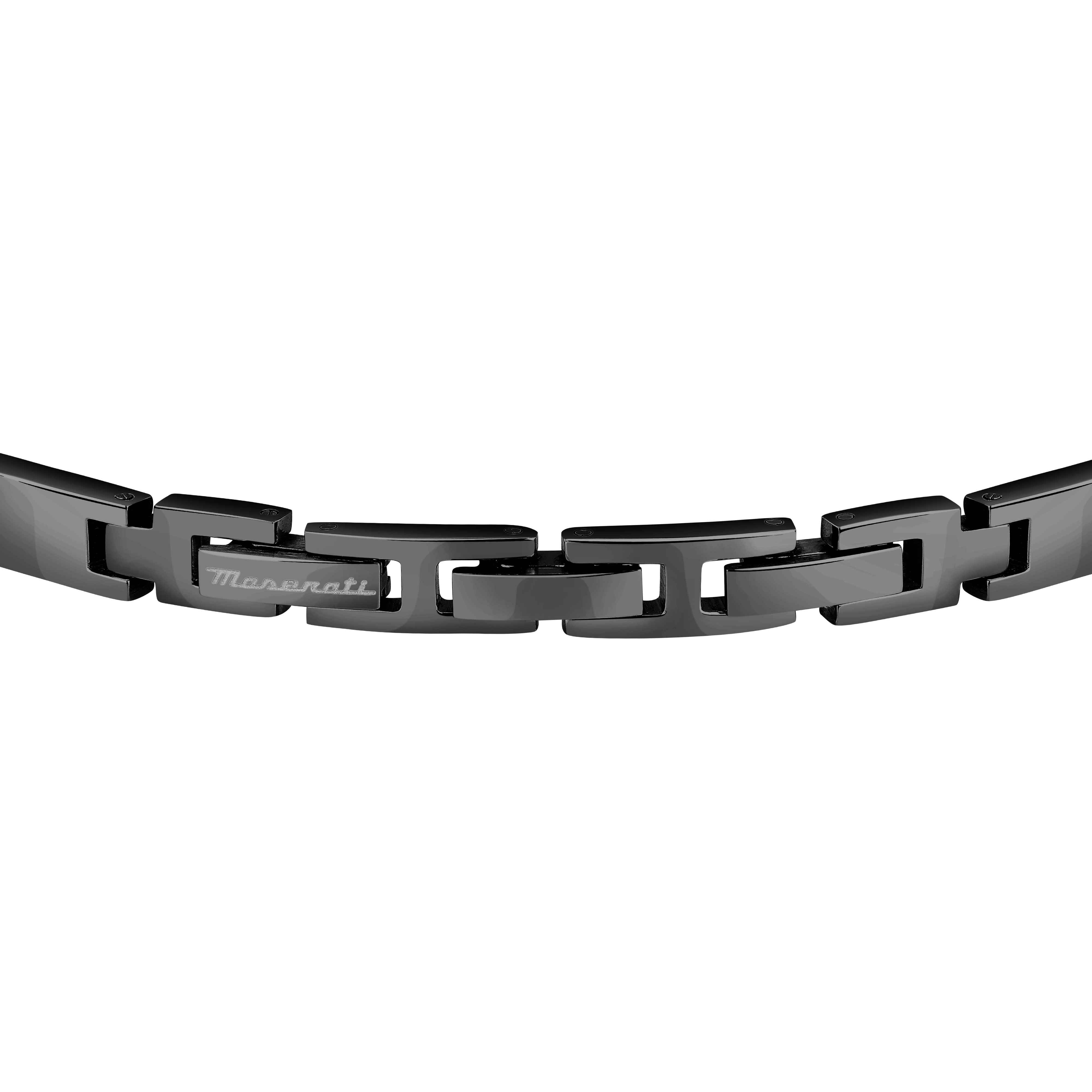 Bracciale Uomo Maserati Acciaio Dorato Ceramica Nera Logo Tridente JM224ATZ36