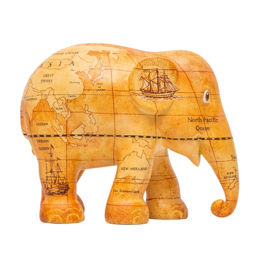 Scultura Elefante Onlylux Tales Of Discovery  20 cm Resina Dipinto A Mano