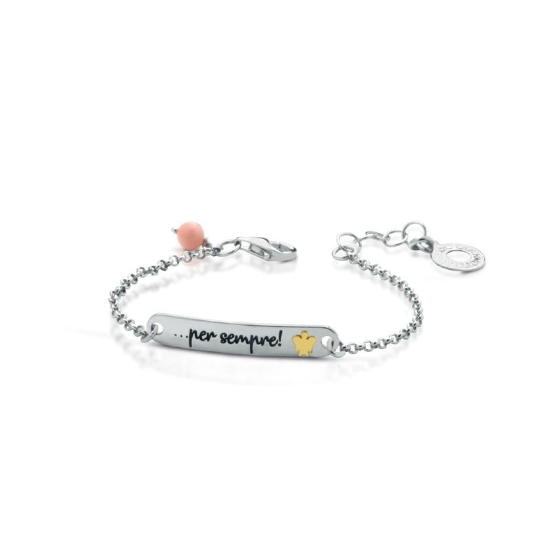Bracciale Donna Argento 925 Roberto Giannotti Bambina Together Targhetta Corallo