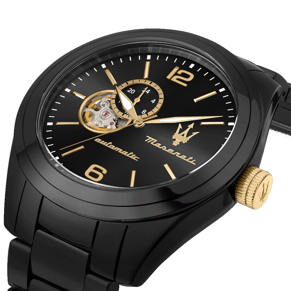 Orologio Uomo Maserati Automatico Solo Tempo Ceramica Nera Dorato R8823150001