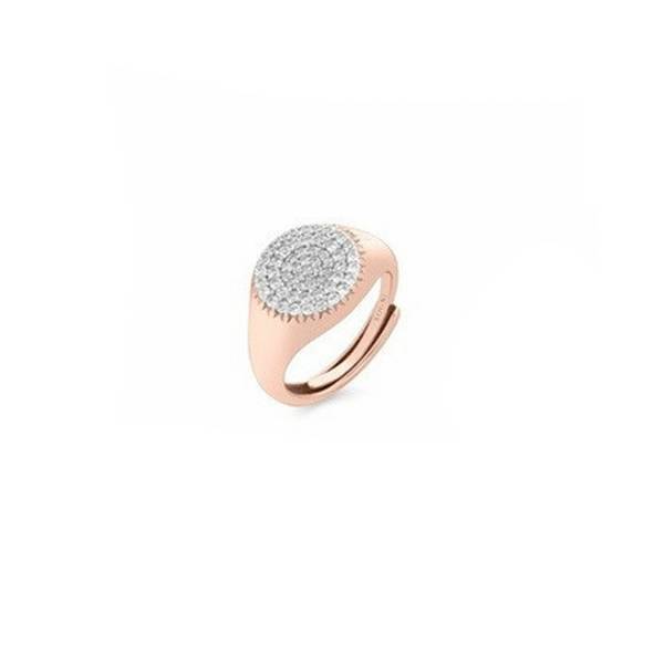 Anello Donna Sogni Mignolo Chevalier Tondo Argento Rosato Zirconi Bianchi Regolabile AN128RB