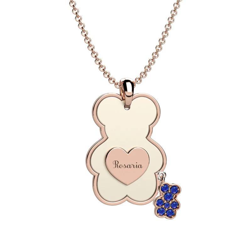 Collana Bambino Donna Nanan Ceramica Oro 9 KT Zirconi Blu NGIO0017
