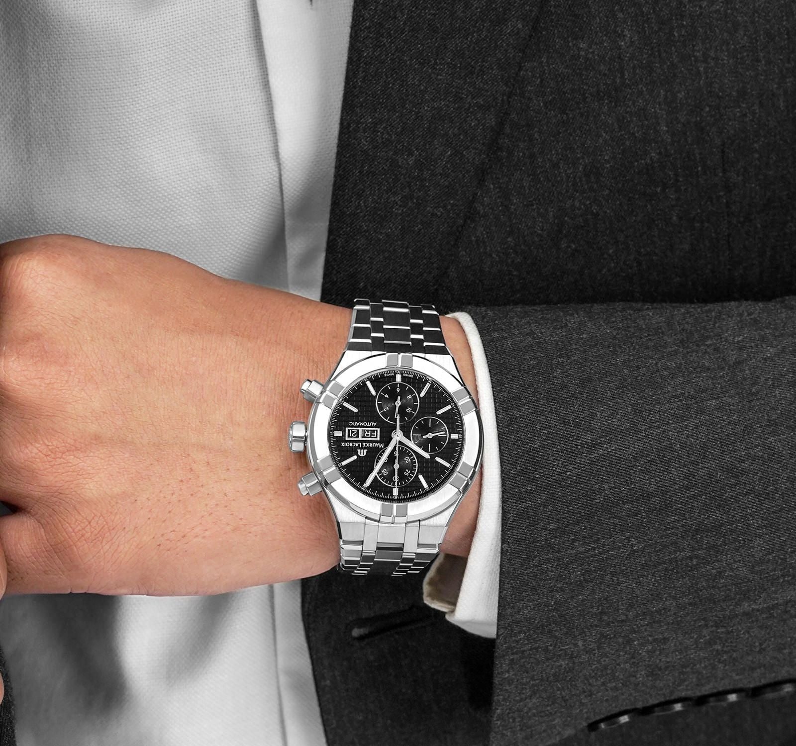 Orologio Uomo Maurice Lacroix Aikon Cronografo Data Automatico AI6038-SS002-330-1