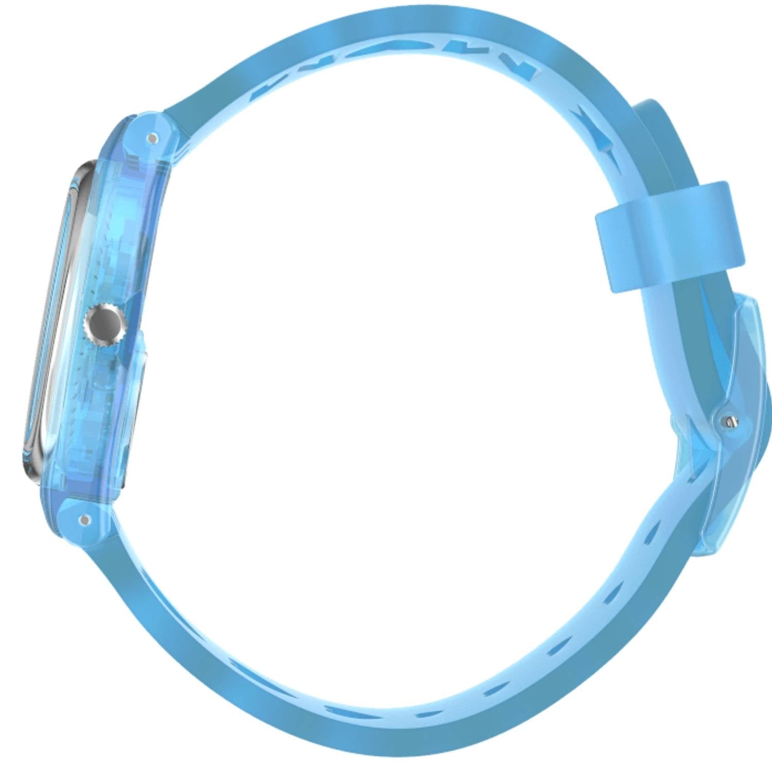 Orologio Donna Gomma Swatch Quarzo Solo Tempo Numeri I Love Mom Blu GZ353