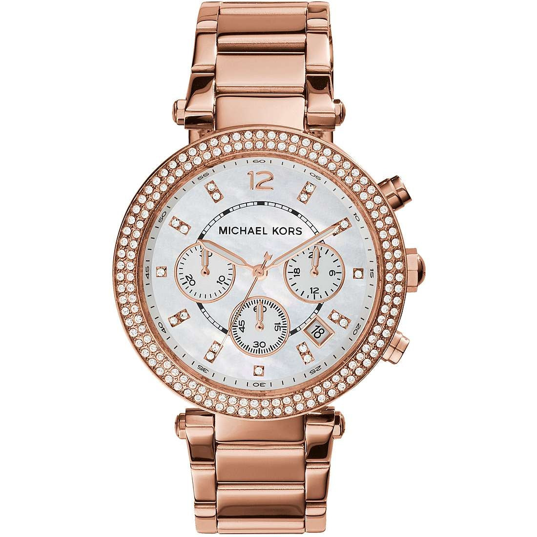 Orologio Donna Acciaio Rosè Zirconi Quarzo Cronografo Data Michael Kors MK5491
