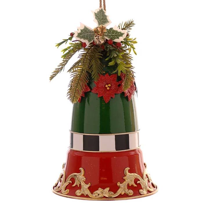 Campana Vetur Metallo Verde Rosso 36 cm 29706