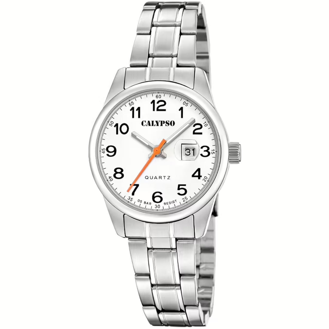 Orologio Bambino Donna Calypso Quarzo Solo Tempo Acciaio Bianco K5873/1