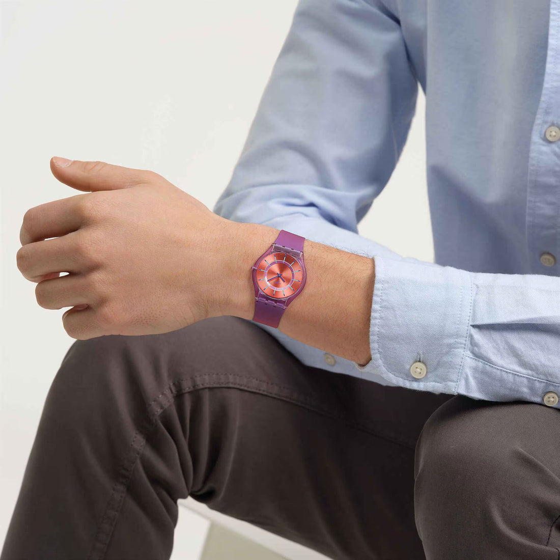 Orologio Unisex Swatch SWEET STRAWBERRY DREAM Viola Skin SS08V108
