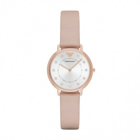 Orologio Donna Emporio Armani Quarzo Quadrante Argento Con Indici Zirconati