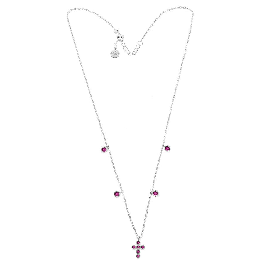 Collana Icona Crucis Zirconi Rosa Argento 925 AGI1003/C-ZR