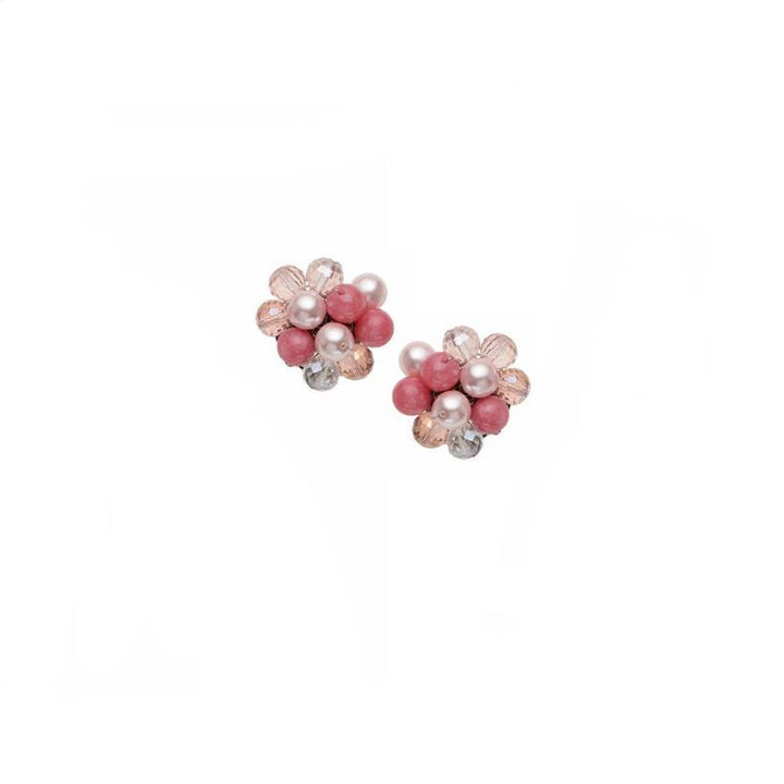 Orecchini Donna Ottaviani Cristalli Perle Rosa Clip 501392O