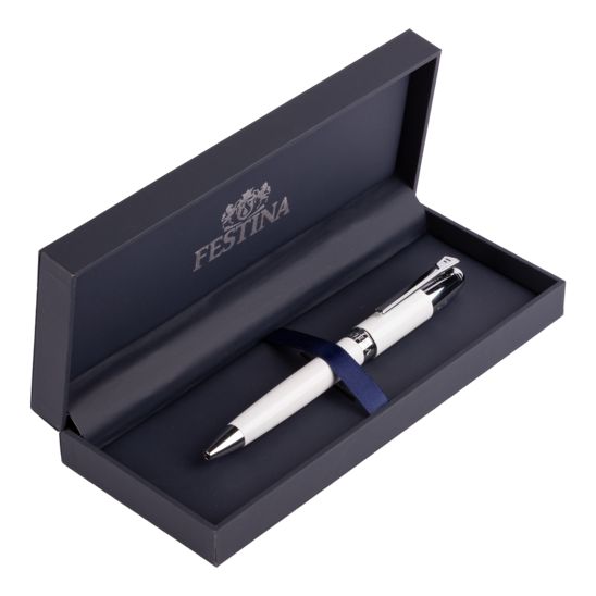 Penna Uomo Festina Acciaio Bianco Logo Biro FWS4110/F