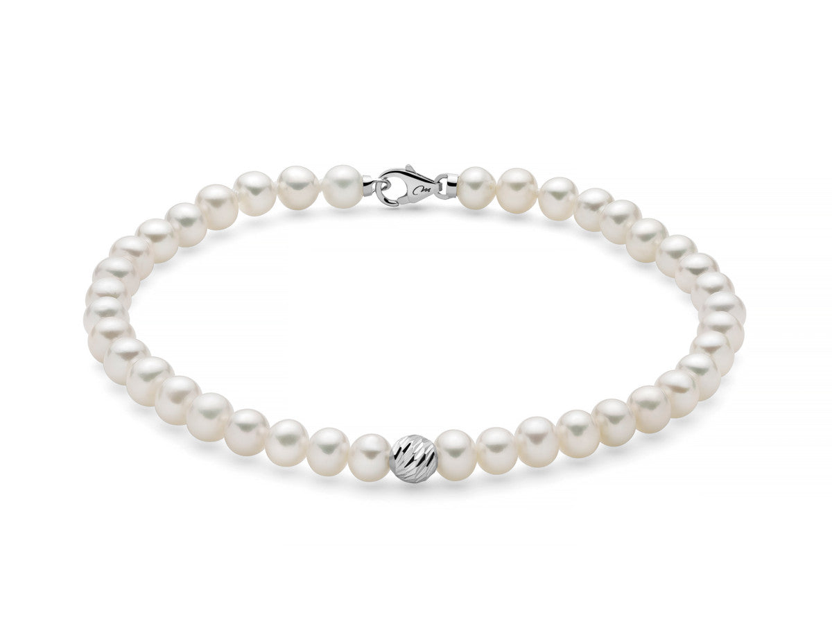 Bracciale Donna Miluna Perle Con un Inserto In Oro Bianco 9KT PBR3545BX