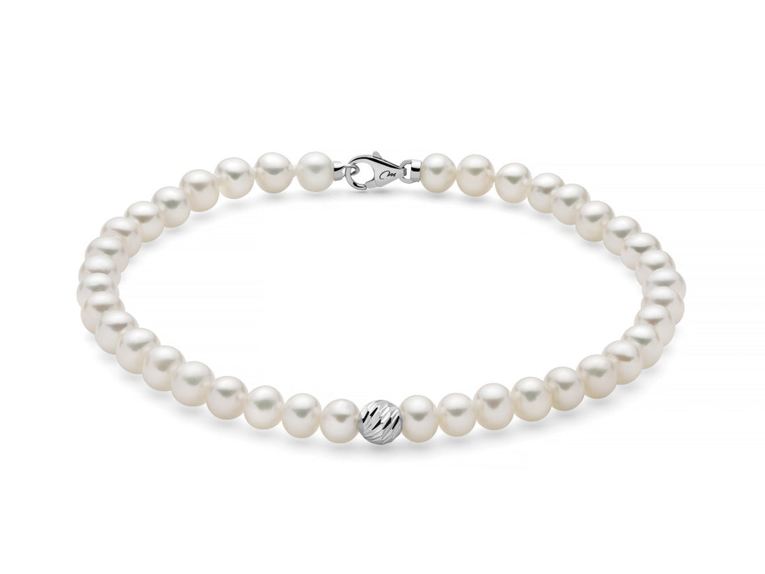 Bracciale Donna Miluna Perle Con un Inserto In Oro Bianco 9KT PBR3545BX