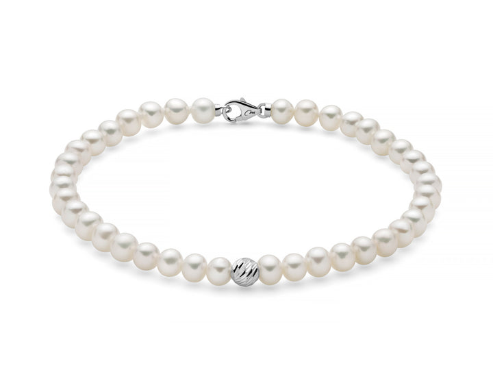 Bracciale Donna Miluna Perle Con un Inserto In Oro Bianco 9KT PBR3545BX