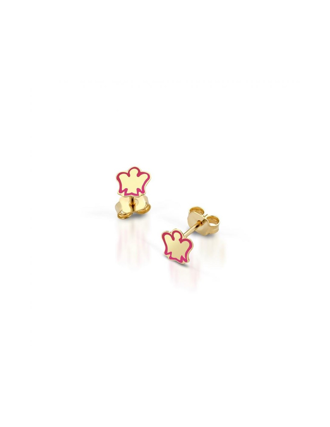 Orecchini Donna Roberto Giannotti A Lobo Oro 9 KT Angelo Smalto Rosa NKT378
