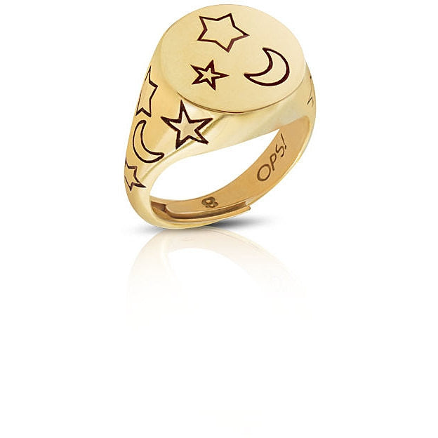 Anello Donna Ops Objects Argento 925 Chevalier Oro Intarsi Luna E Stelle OPS-ICG21