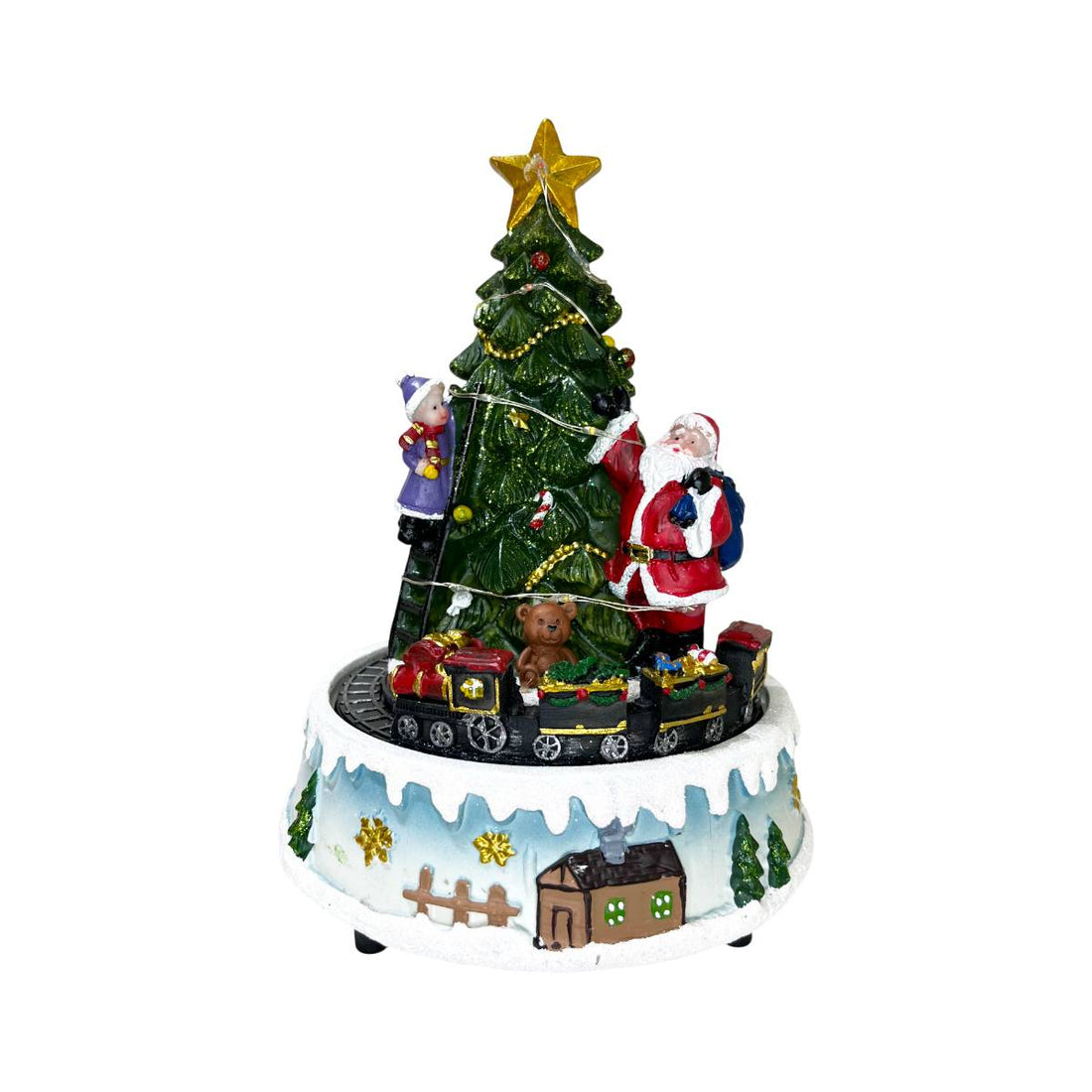 Scultura Il Mondo Dei Carillion Albero Di Natale Treno Led 63034