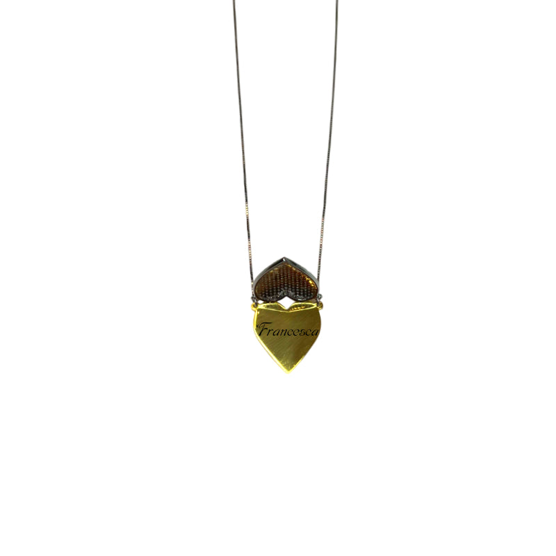Collana Donna Re Mida Argento Cuore Pavè Zirconi Bianchi CL DJV P1