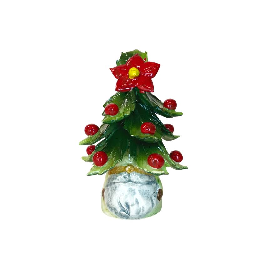 Gnomo Albero di Natale Capodimonte Verde Stella Di Natale 14 cm CAP14