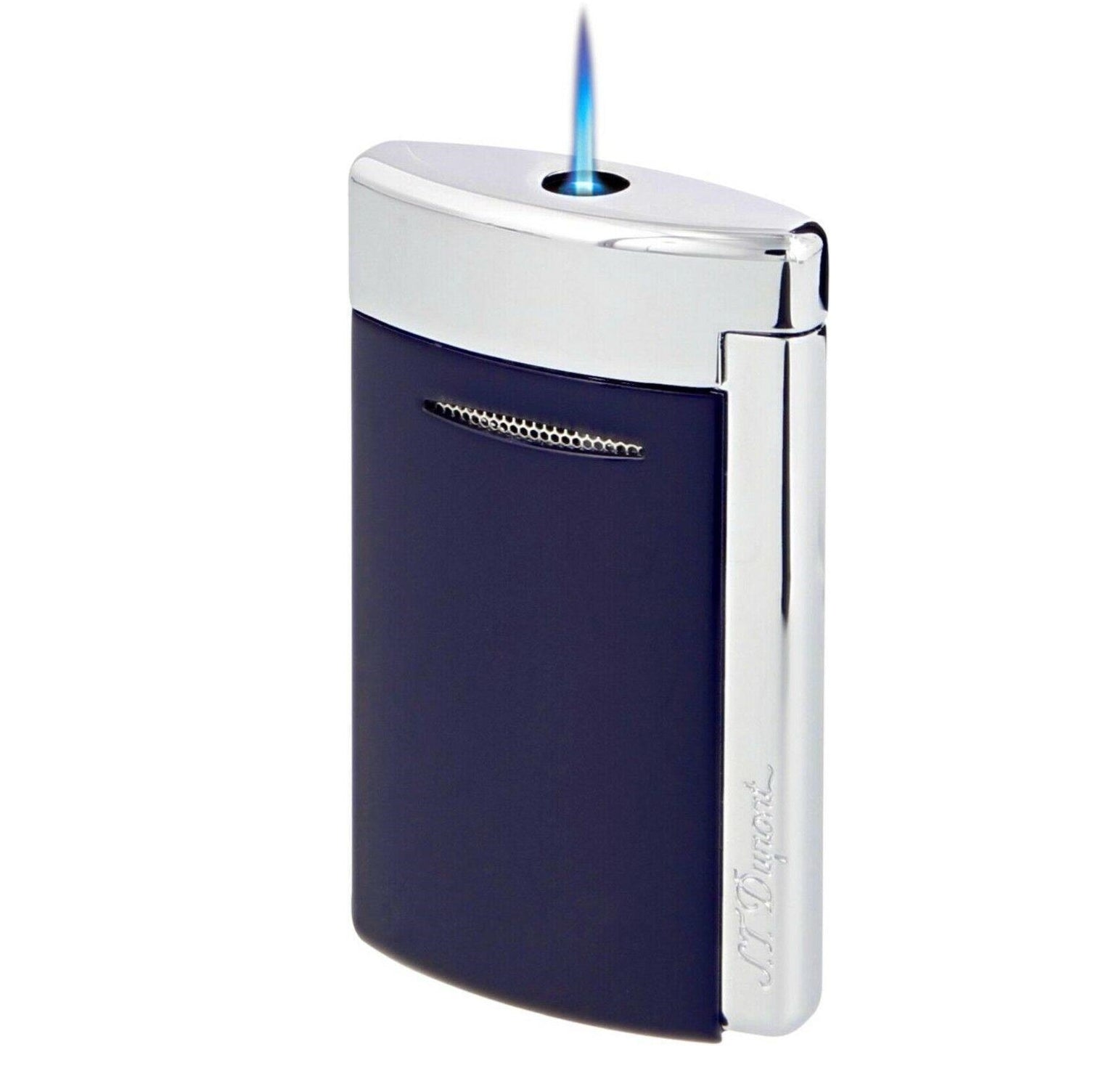 Accendino Uomo Dupont New Minijet Acciaio Smalto Blu Fiamma 010811
