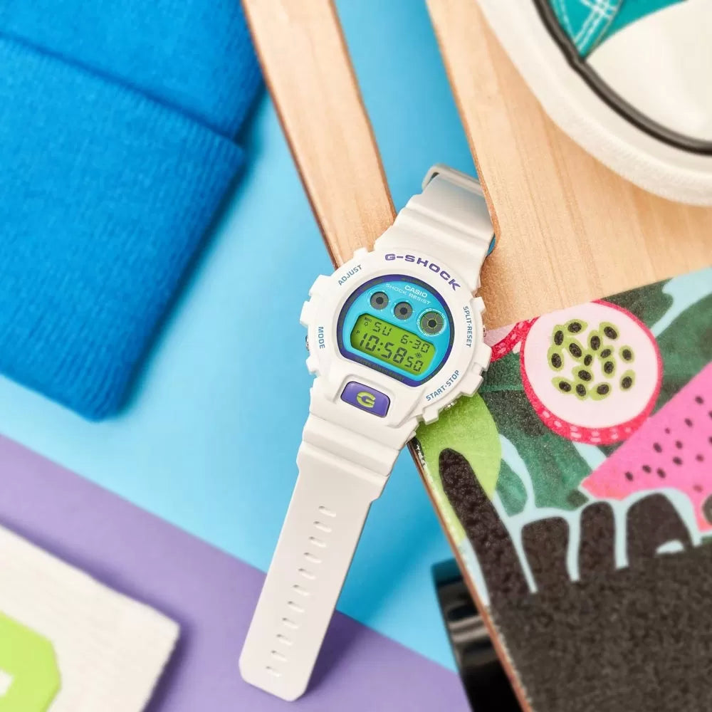 Orologio Unisex Casio G-SHOCK Quarzo Digitale Bianco Turchese DW-6900RCS-7ER