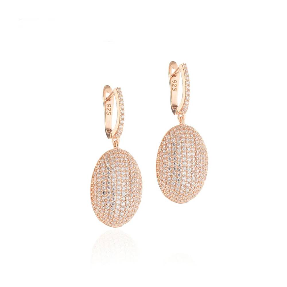 Orecchini Donna Sogni Argento 925 Bombetta Rosè Zirconi Bianchi OR002RB