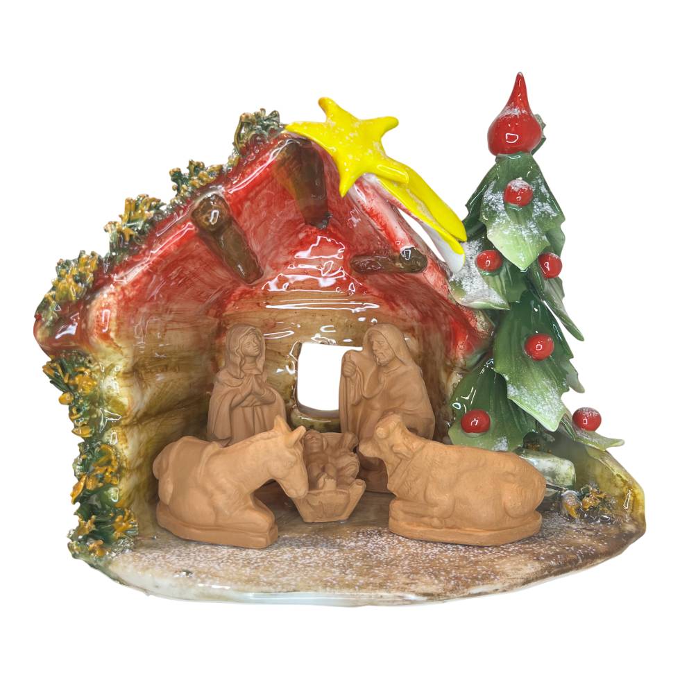 Presepe Innevato Capodimonte 25x20cm CAP44