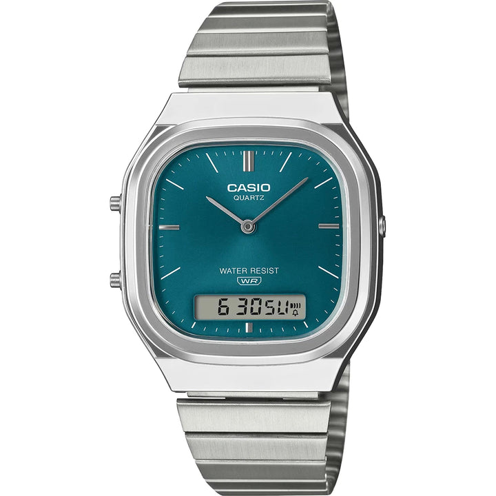 Orologio Unisex Casio Vintage Acciaio Quarzo Ana-Digi Blu AQ-240E-3AEF