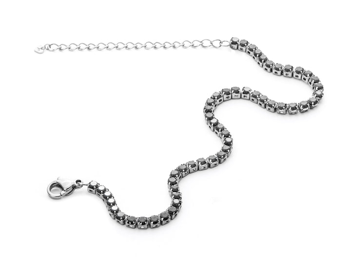 Bracciale Donna 4US Cesare Paciotti Tennis Acciaio Zirconi Neri 4UBR4810W