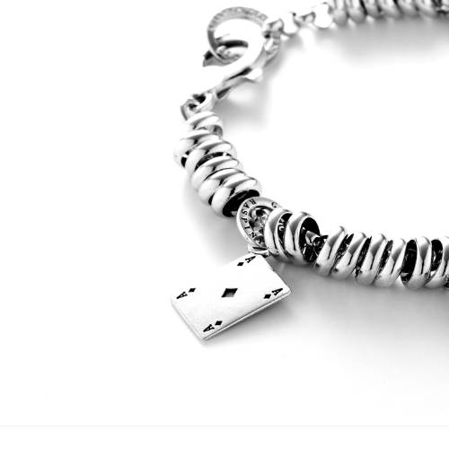 Charm Unisex Giovanni Raspini Argento 925 Asso Di Quadri Realizzato A Mano 10429