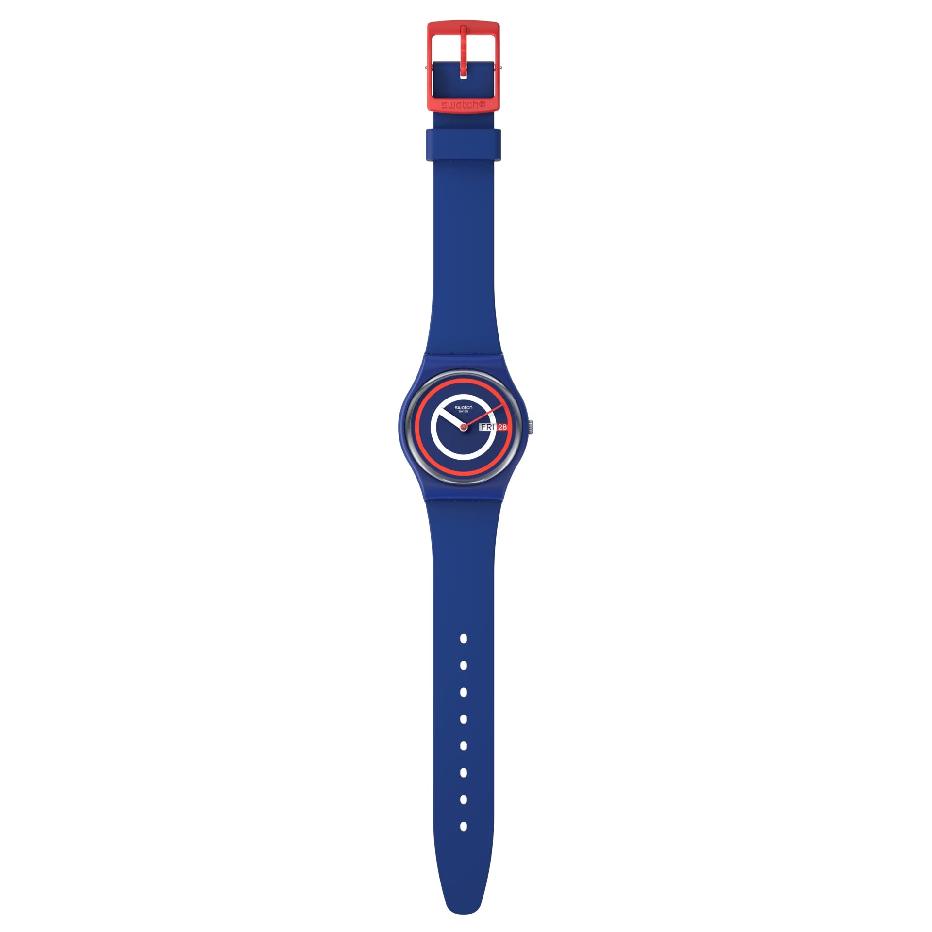 Orologio Unisex Bambino Swatch Bioceramic Cerchi Blu Quarzo Doppia Data SO28N703