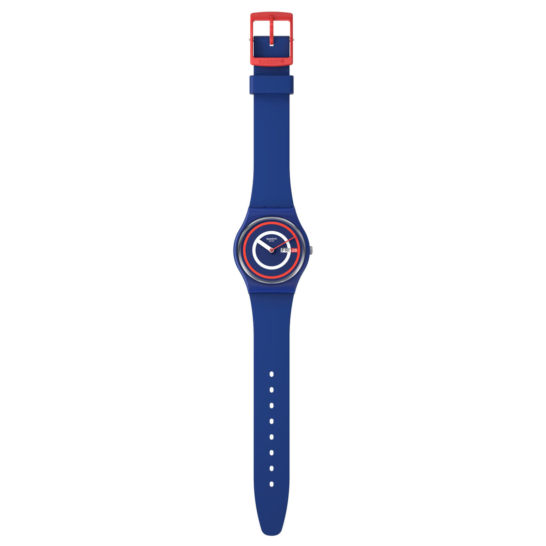Orologio Unisex Bambino Swatch Bioceramic Cerchi Blu Quarzo Doppia Data SO28N703