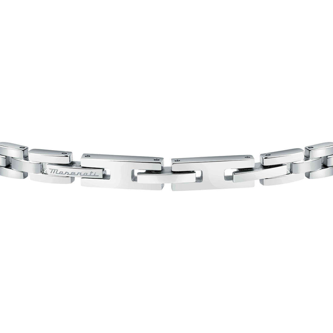 Bracciale Uomo Maserati Acciaio Lucido Logo Blu Tridente JM424AVD73