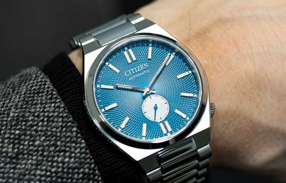 Orologio Uomo Citizen Tsuyosa Piccola Secondi Blu Cielo Guillochè NK5010-51L