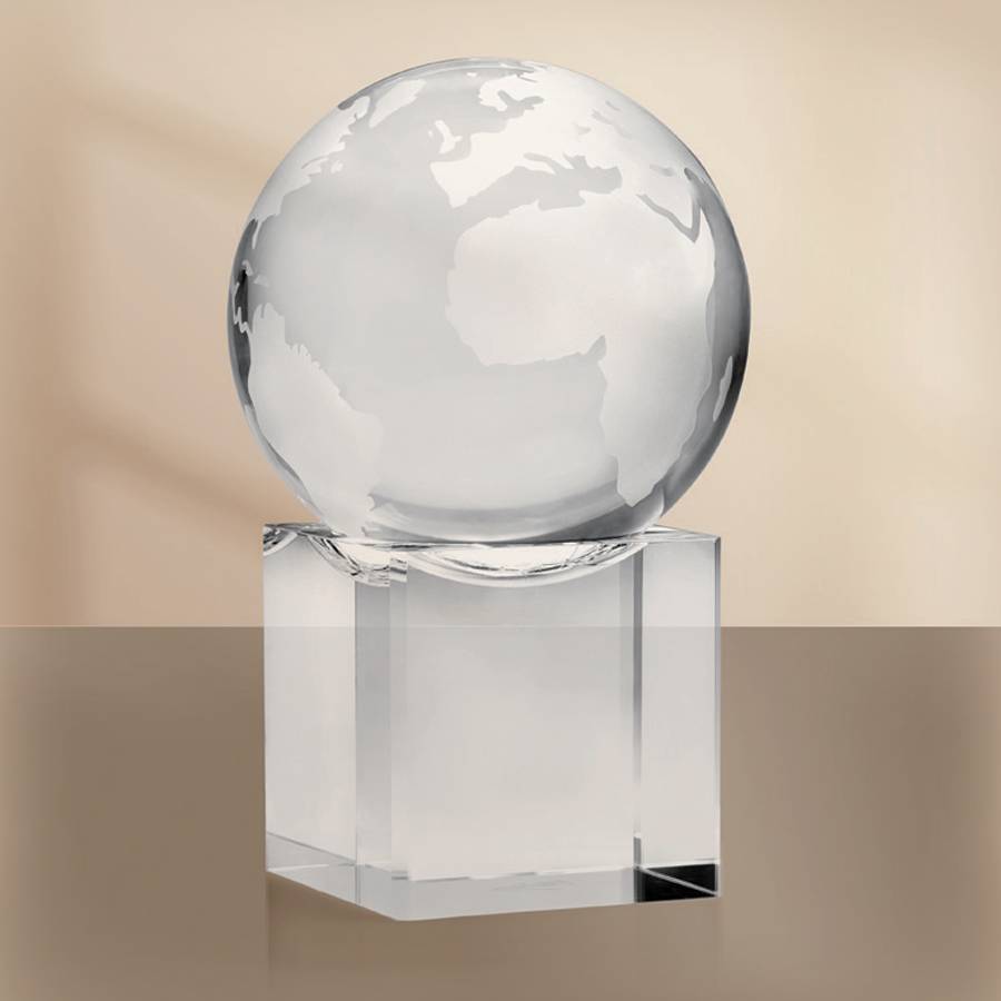 Scultura Ottaviani Mappa Mondo Cristallo Trasparente Lucido 800255