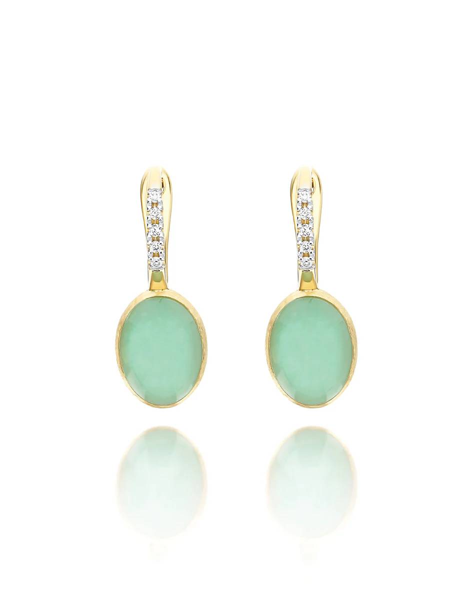 Orecchini Donna Nanis Oro Giallo 18 KT Diamanti e giadeite OS4-609